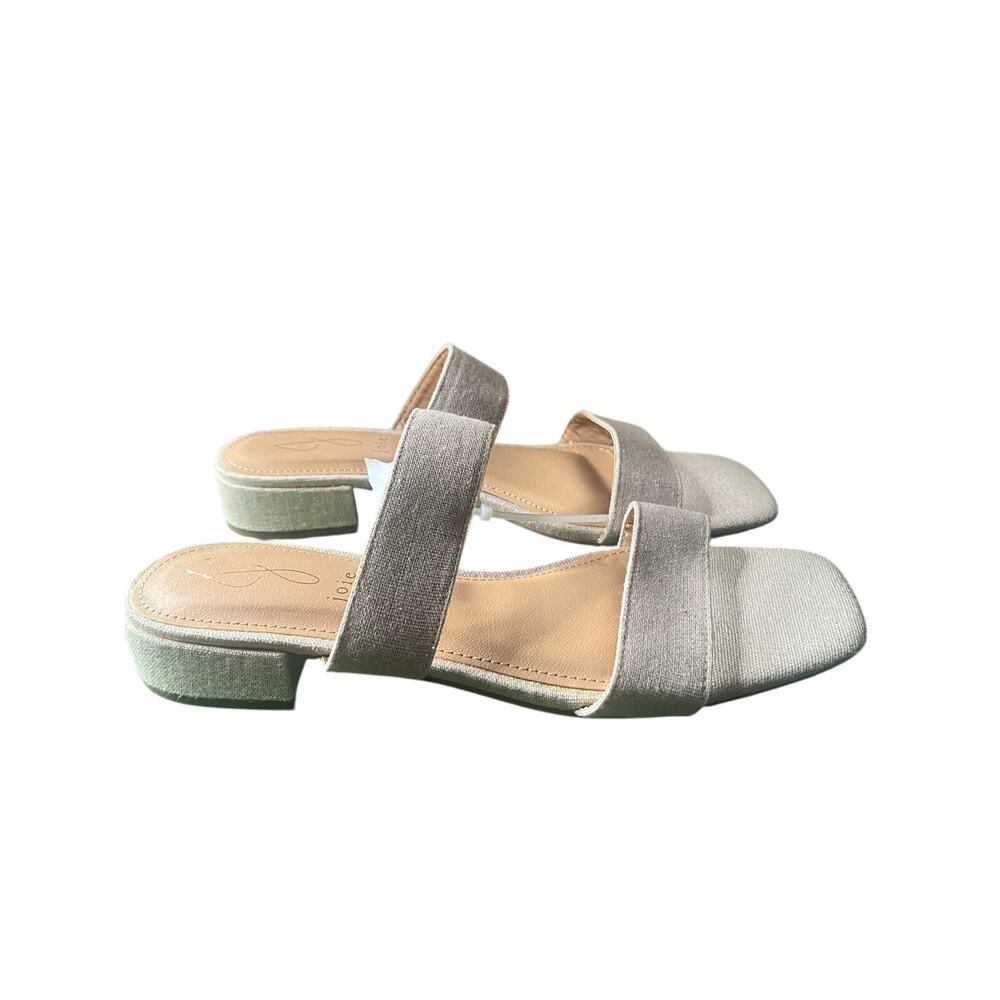 Joie Nolita Cream Metallic Linen 2 Straps Sandals Size 10